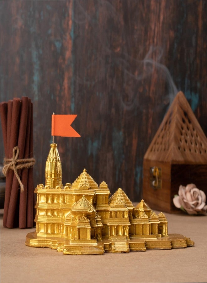 MOBDESK Golden Shree ram mandir ayodhya Model Shree ram janmabhoomi Temple Shree ram mandir ayodhya Model Big Size ayodhya ram mandir Temple for Home shri ram mandir ayodhya Temple Wooden Light - Image 2